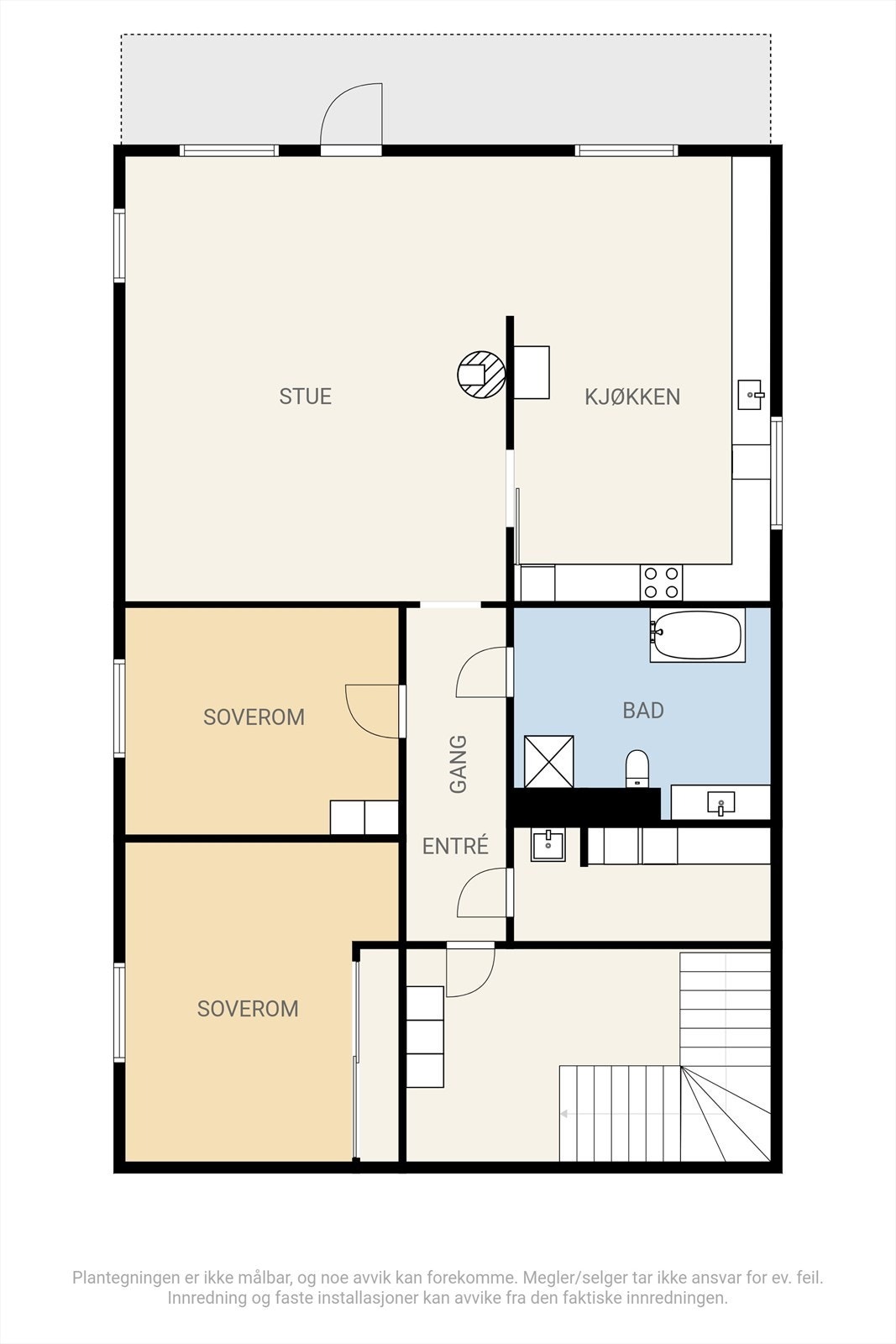 Plantegning 2. etasje. Denne etasjen er uten bilder. Galleribilde