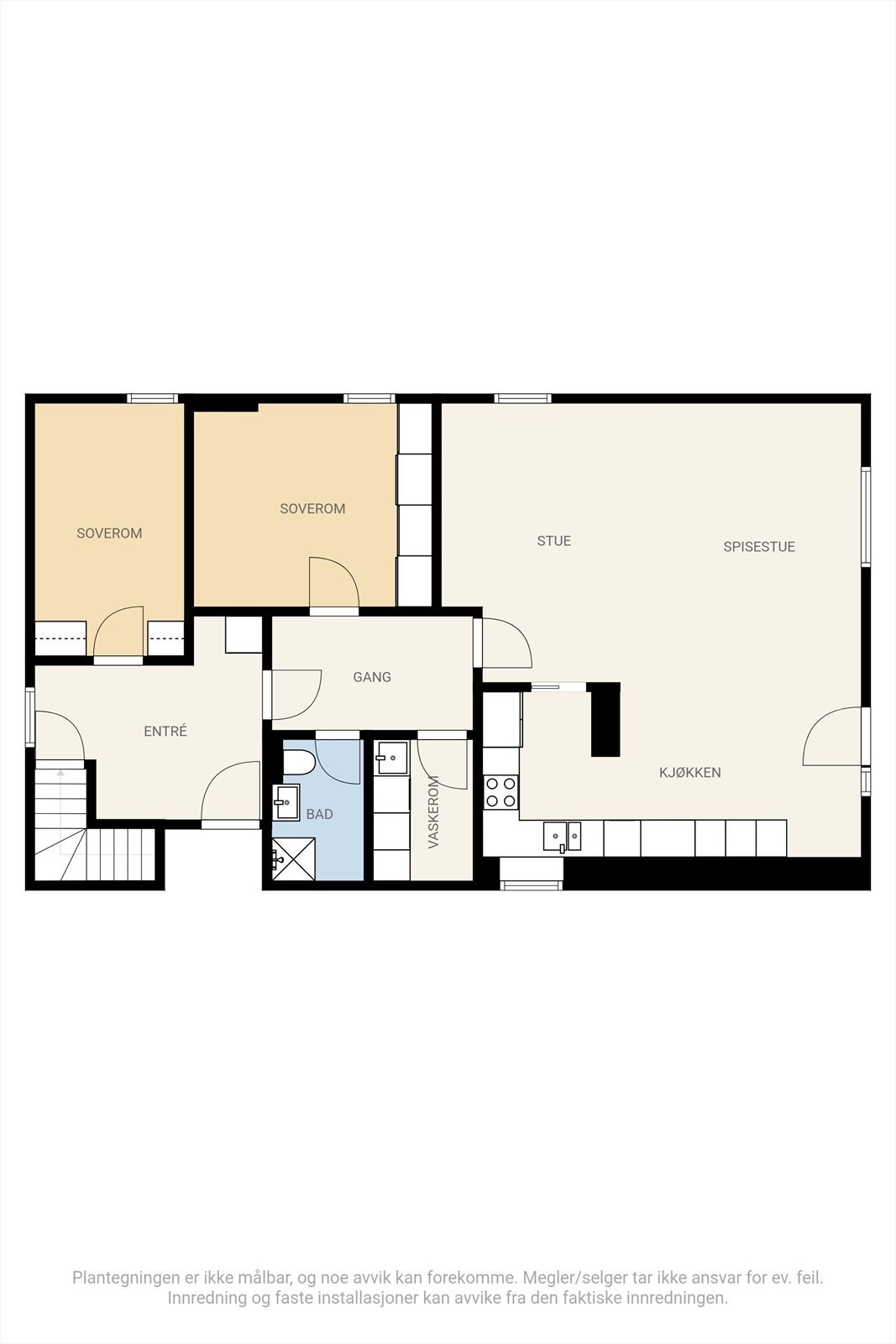 Plantegning 1. etasje, som alle bildene er fra. Galleribilde