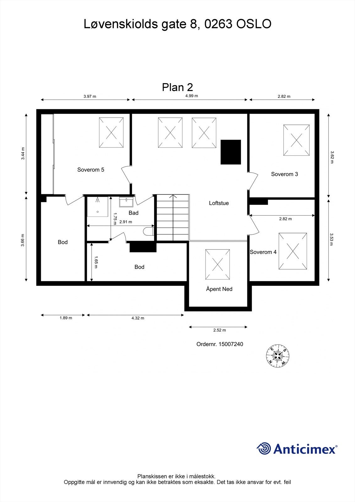 Plantegning i andre plan (6 etasje). Galleribilde