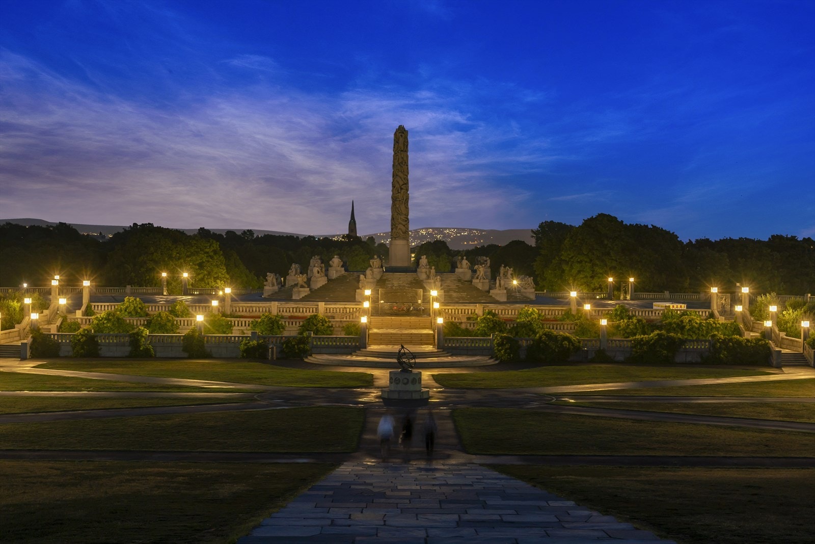 Idylliske Frognerparken på kveldstid Galleribilde