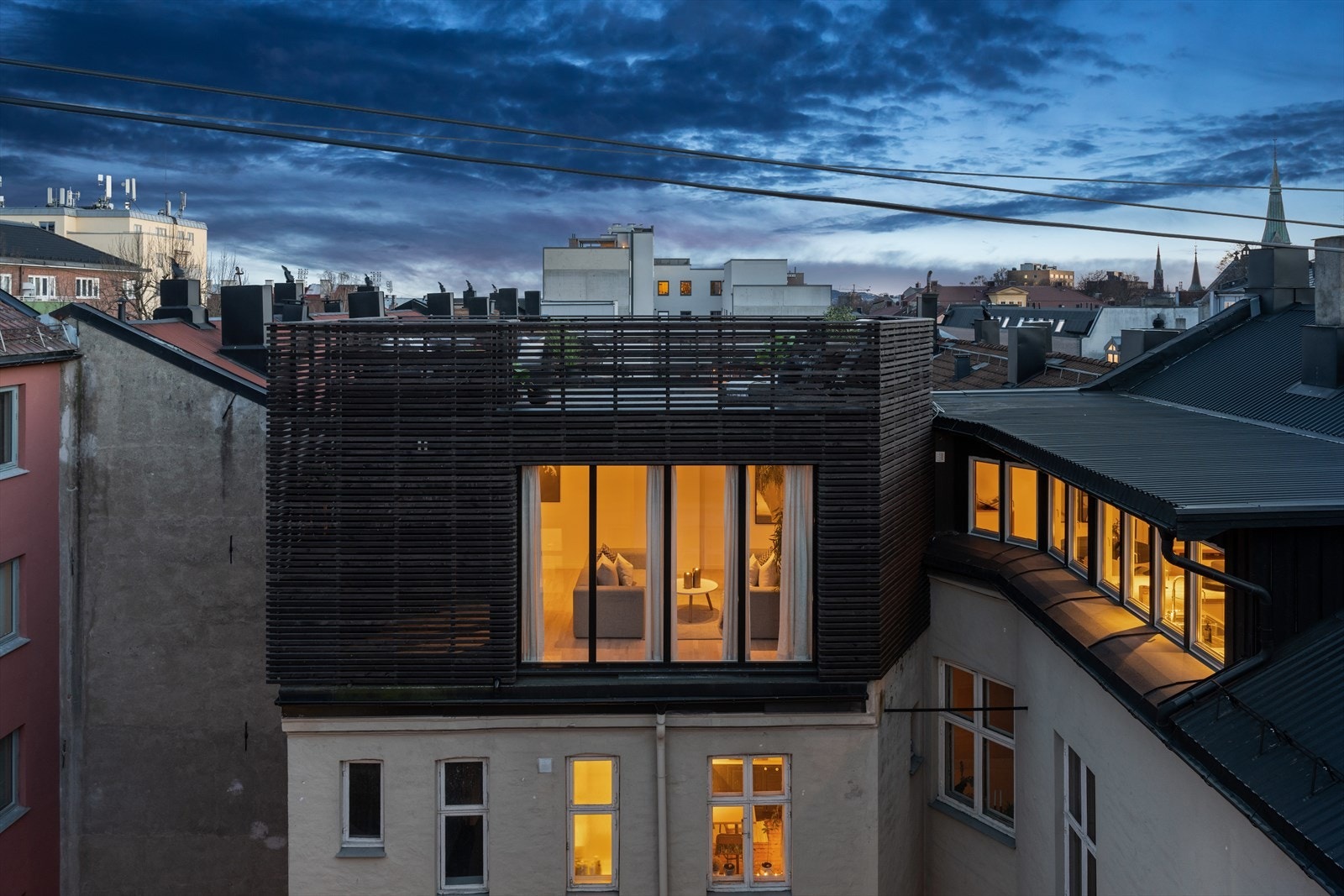 Arkitekturen på takterrassen er anerkjent og bla. omtalt i magasinet D2 Galleribilde