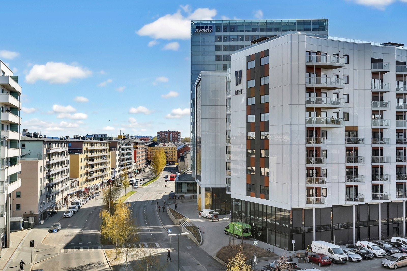 Utsikt mot Majorstuakrysset og til Rift Colosseum fra leiligheten Galleribilde