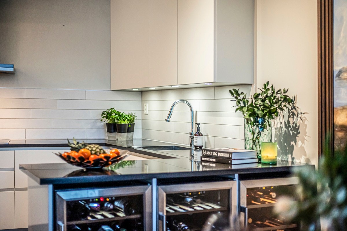 Leiligheten har et italiensk Poliform Varenna kjøkken fra Expo Nova. Galleribilde