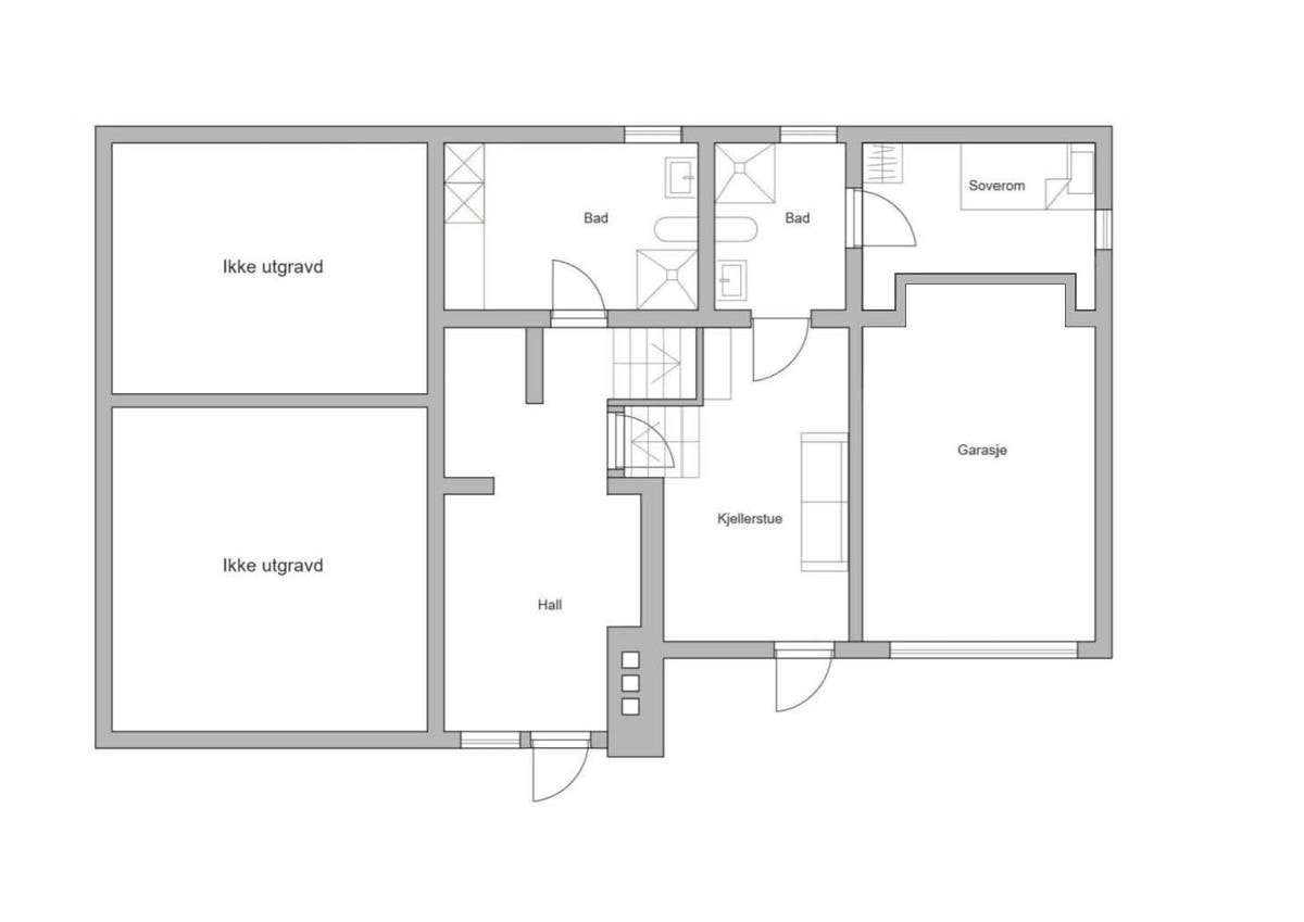Plantegning underetasje Galleribilde