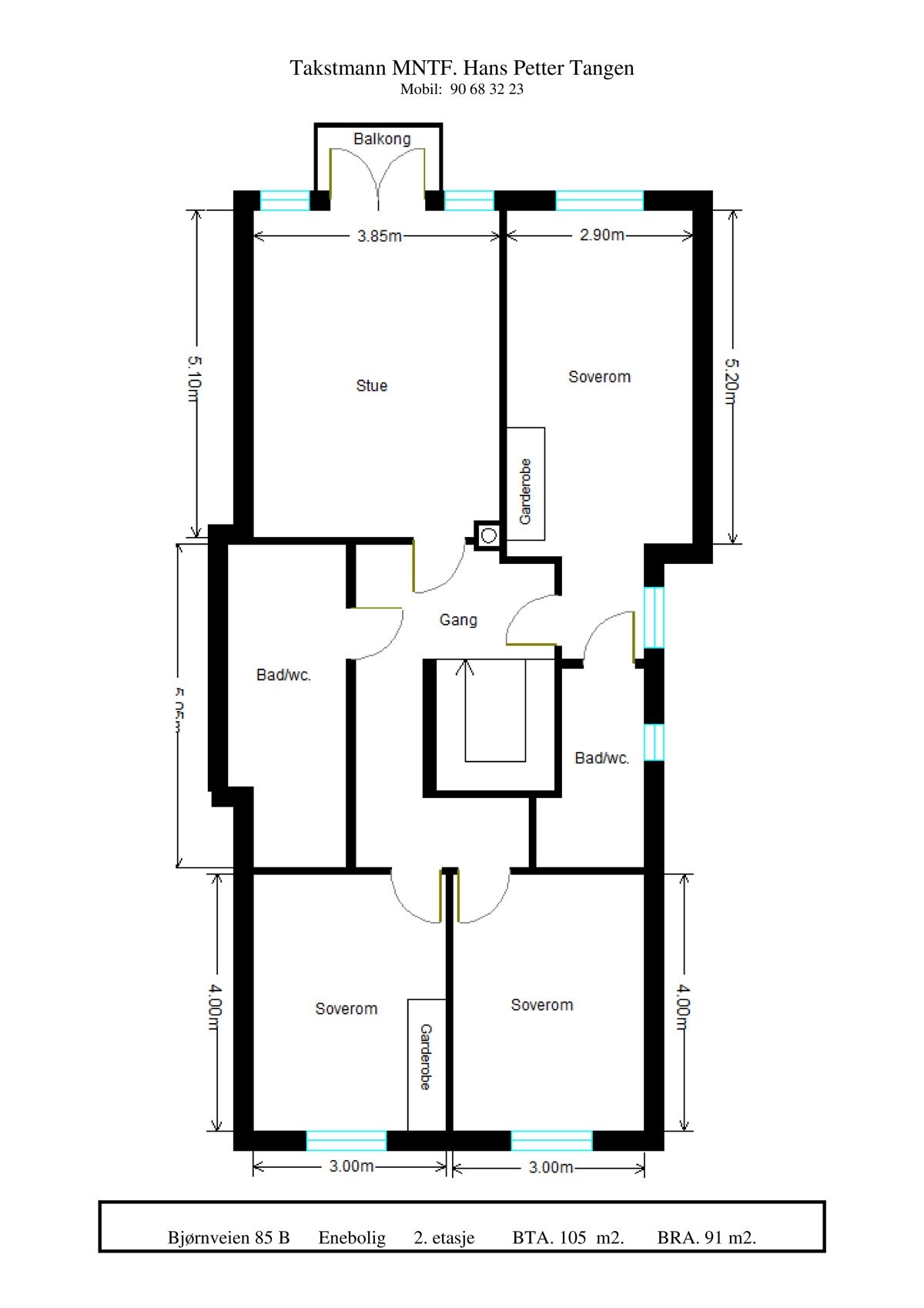 Alternativ plantegning med loftstue 2. etasje Galleribilde
