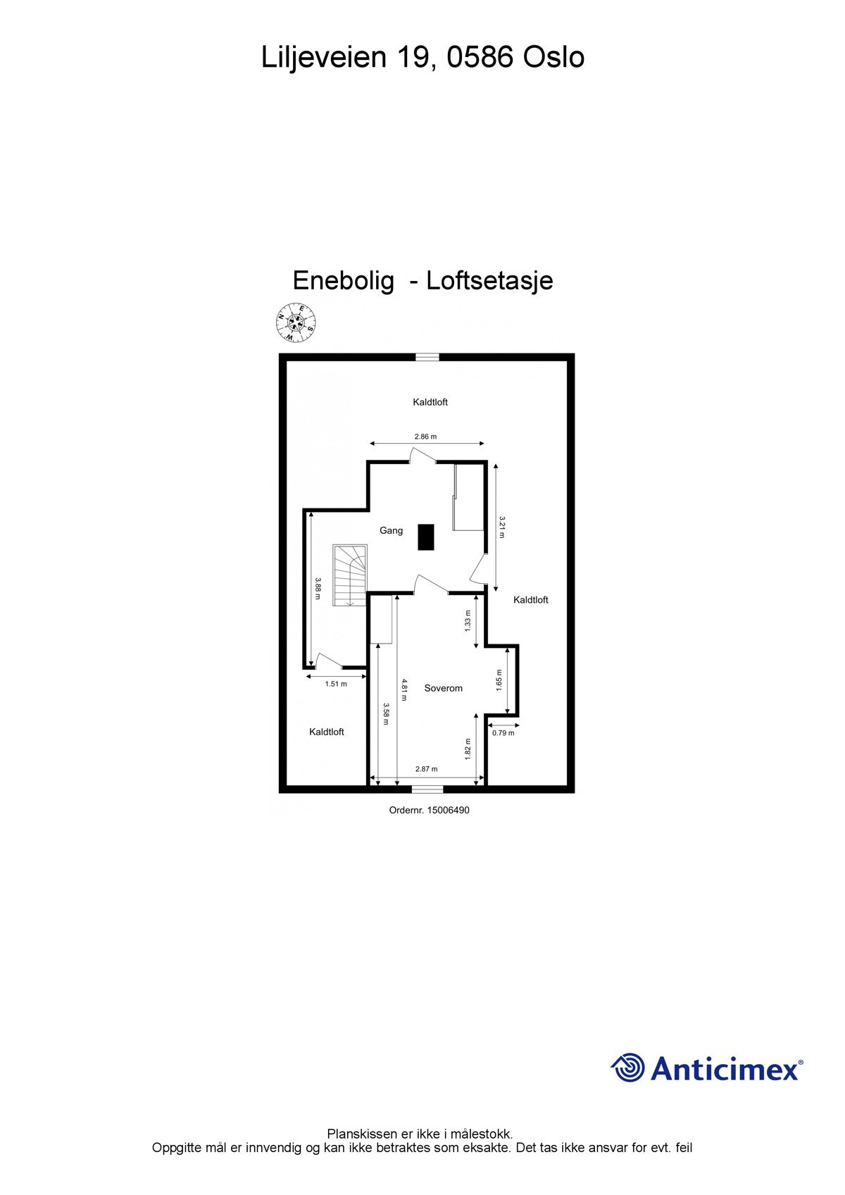 Plantegning loftsetasje Galleribilde