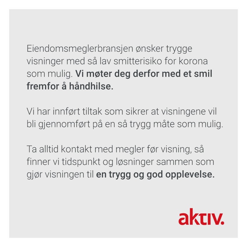 Vi tar smittevern på alvor! Ta kontakt ved spørsmål Galleribilde