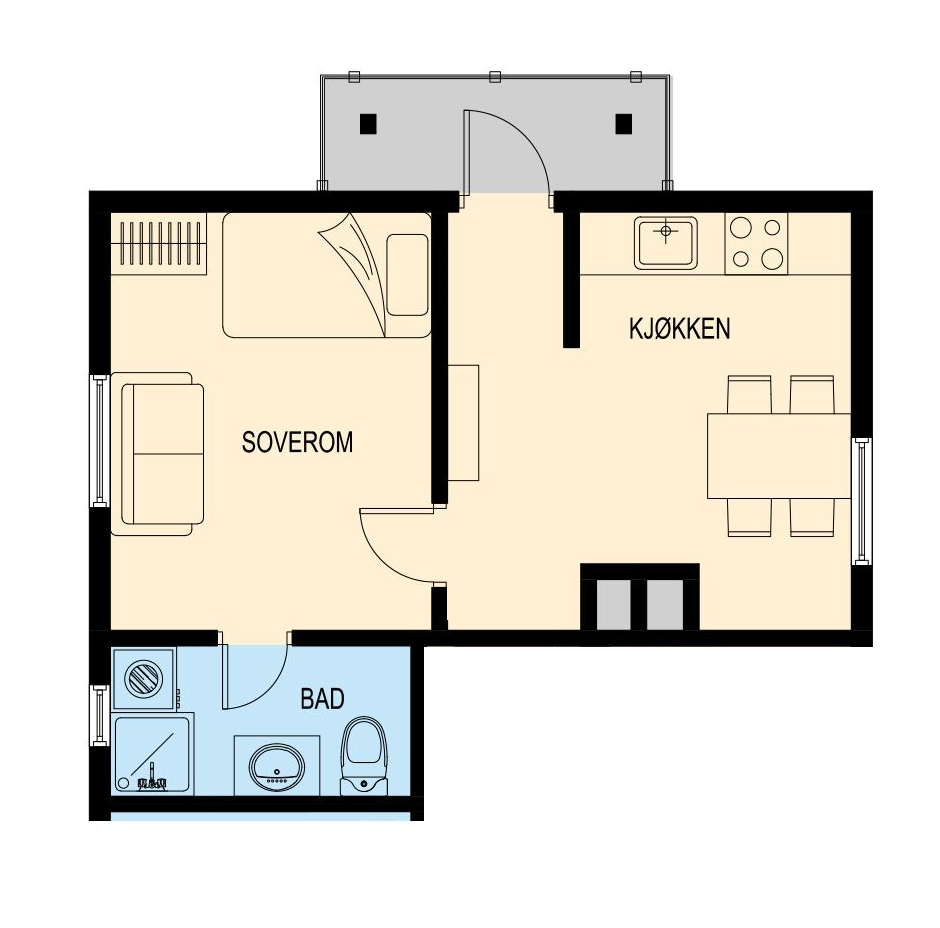 Kun plantegning av utleiedelen Galleribilde