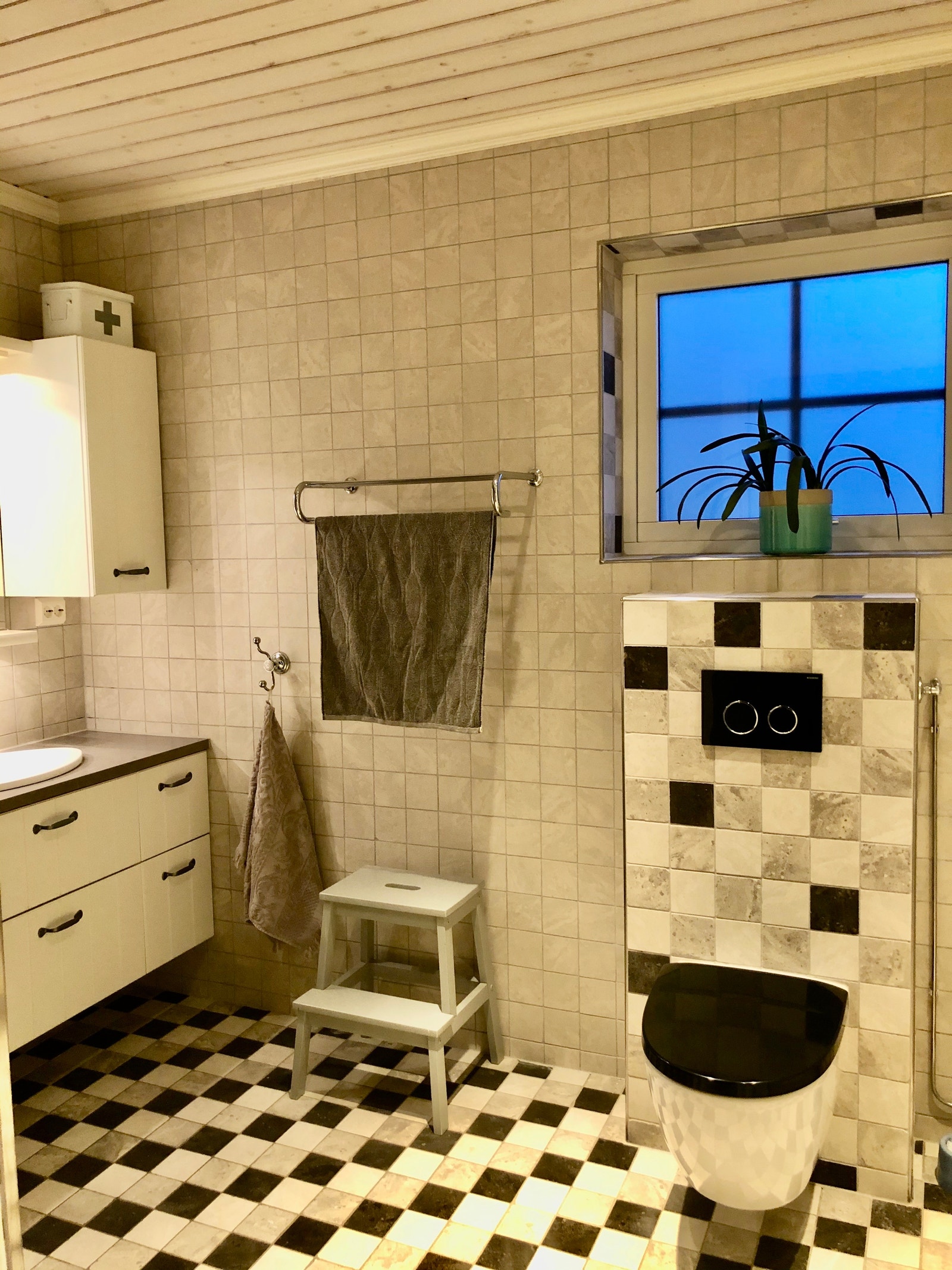 Bad i 1. etasje med vegghengt toalett Galleribilde