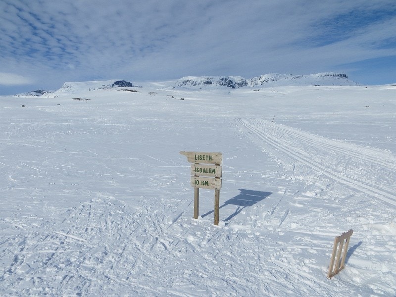 Skilt der rundløypa har en avstikker mot Leirhalsen. Galleribilde