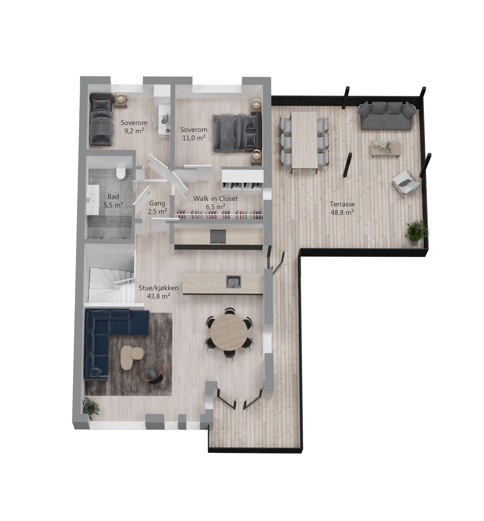 Planløsning 2.etasje Thulittveien 30 Galleribilde