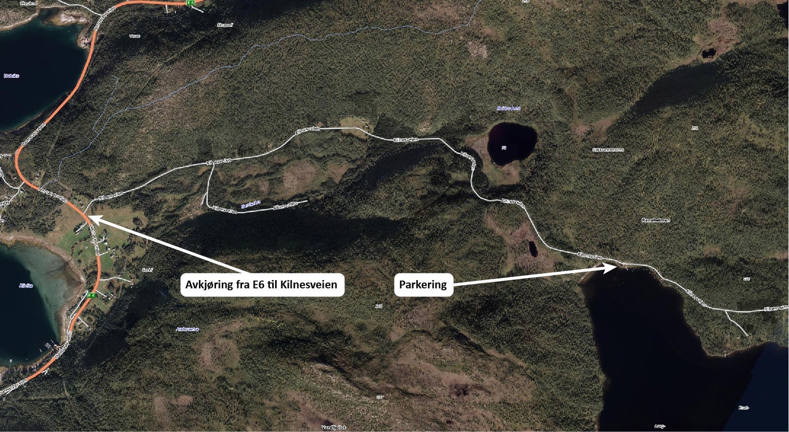 Adkomst fra E6 Galleribilde