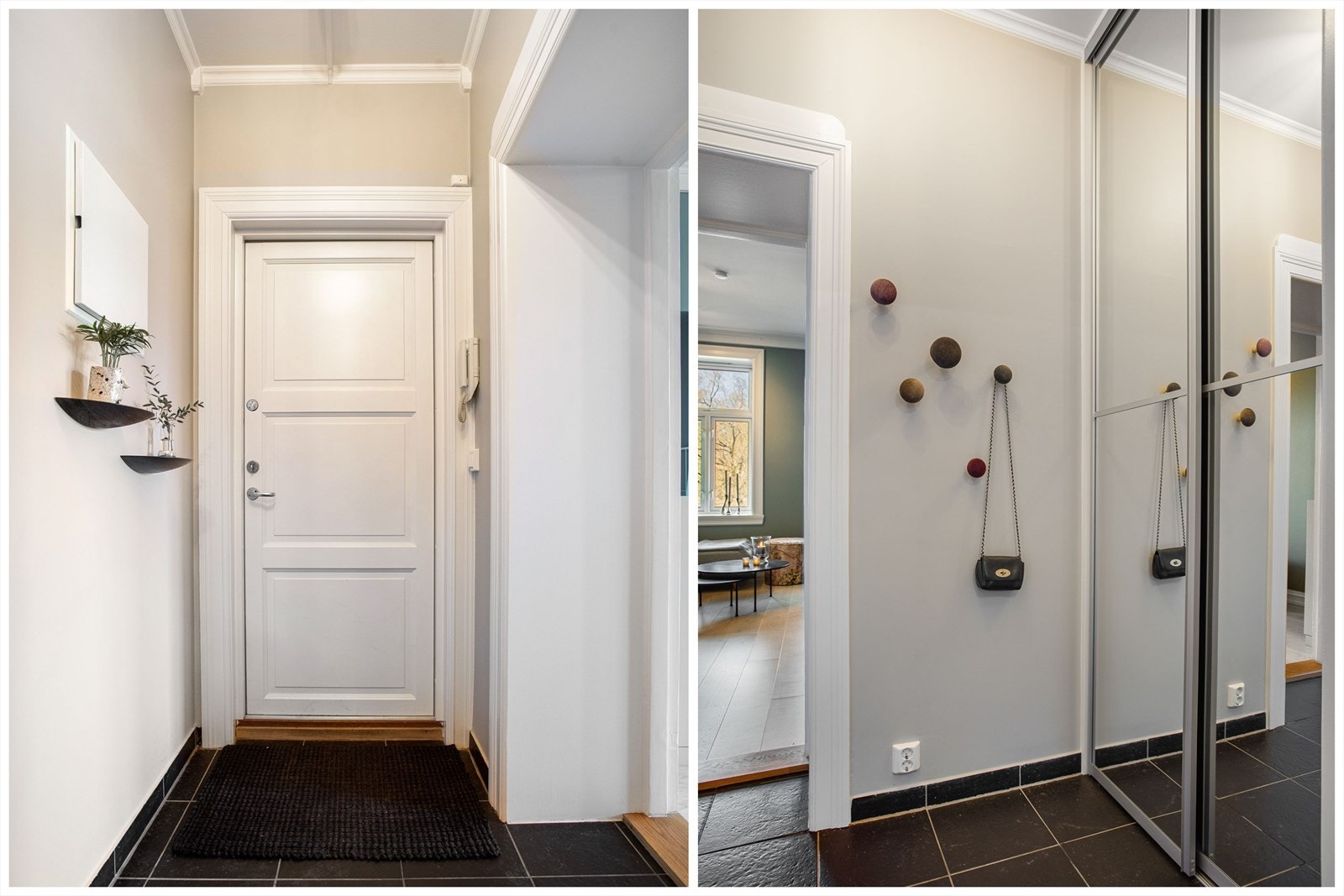 Romslig gang med spesialtilpasset garderobeløsning fra 2018. Galleribilde