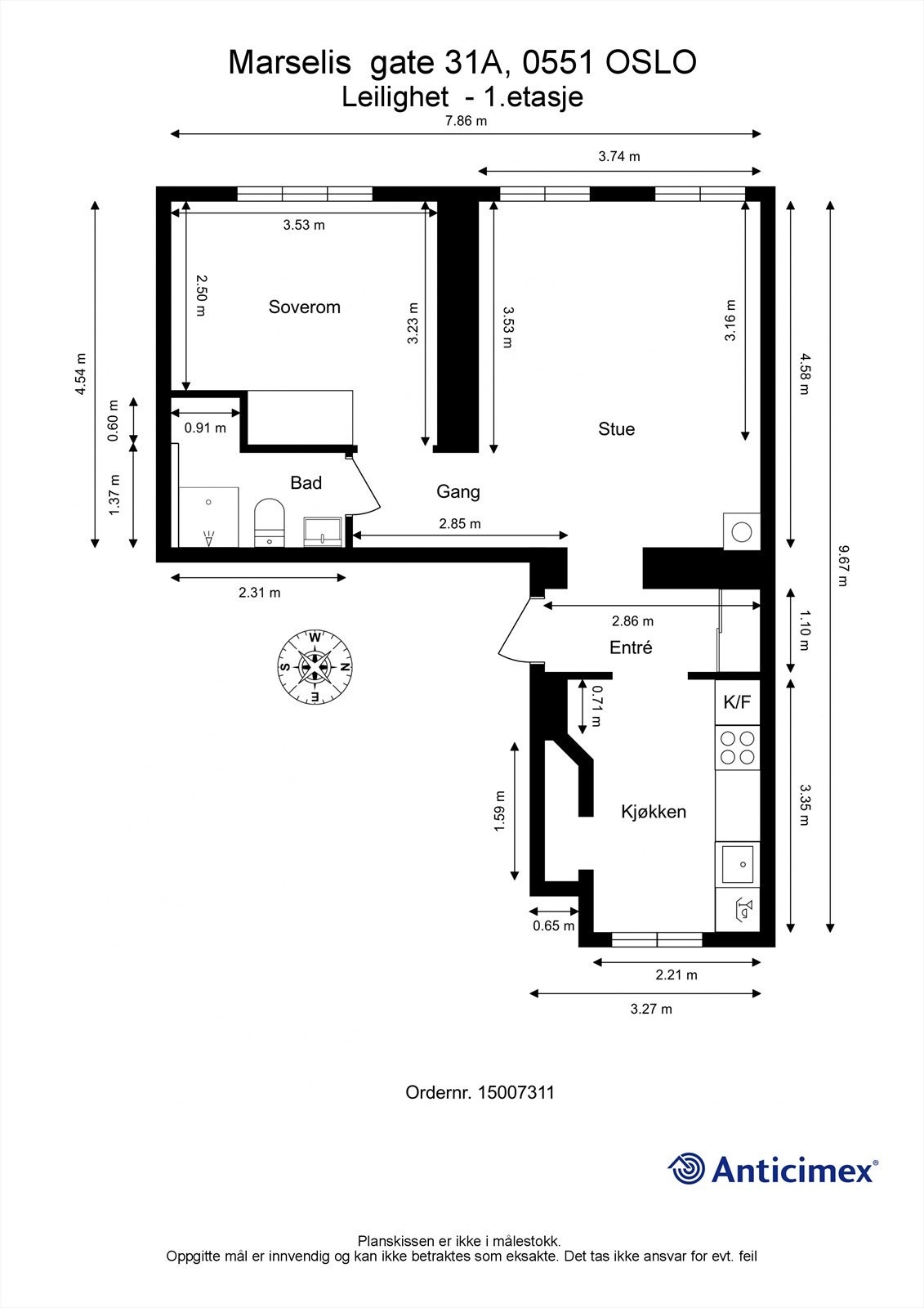 Gjennomgående planløsning i en høy 1. etasje. Galleribilde
