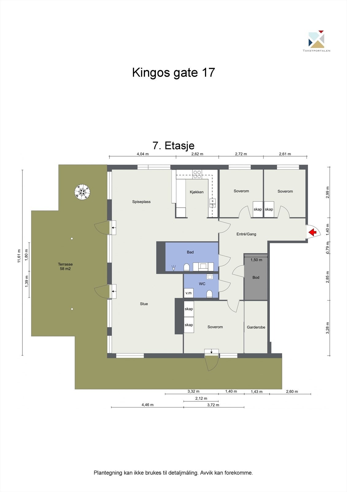 Plantegning med mål Galleribilde