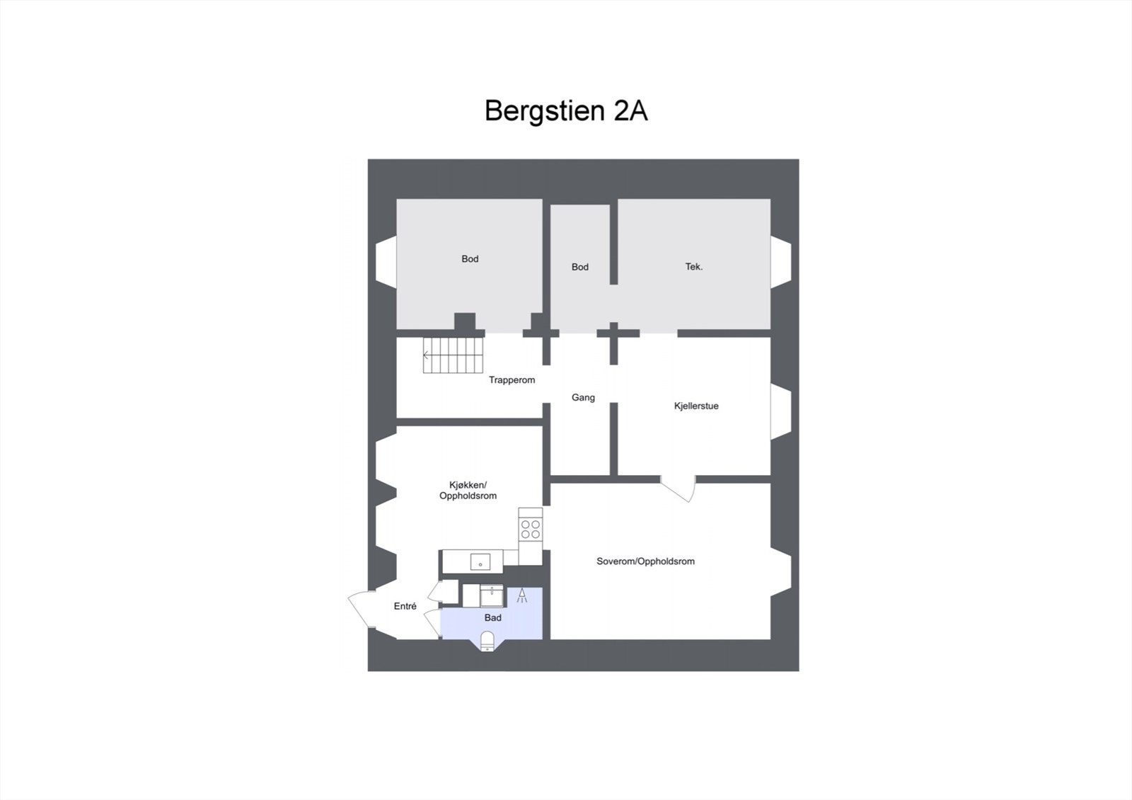 Plantegning underetasje. Galleribilde