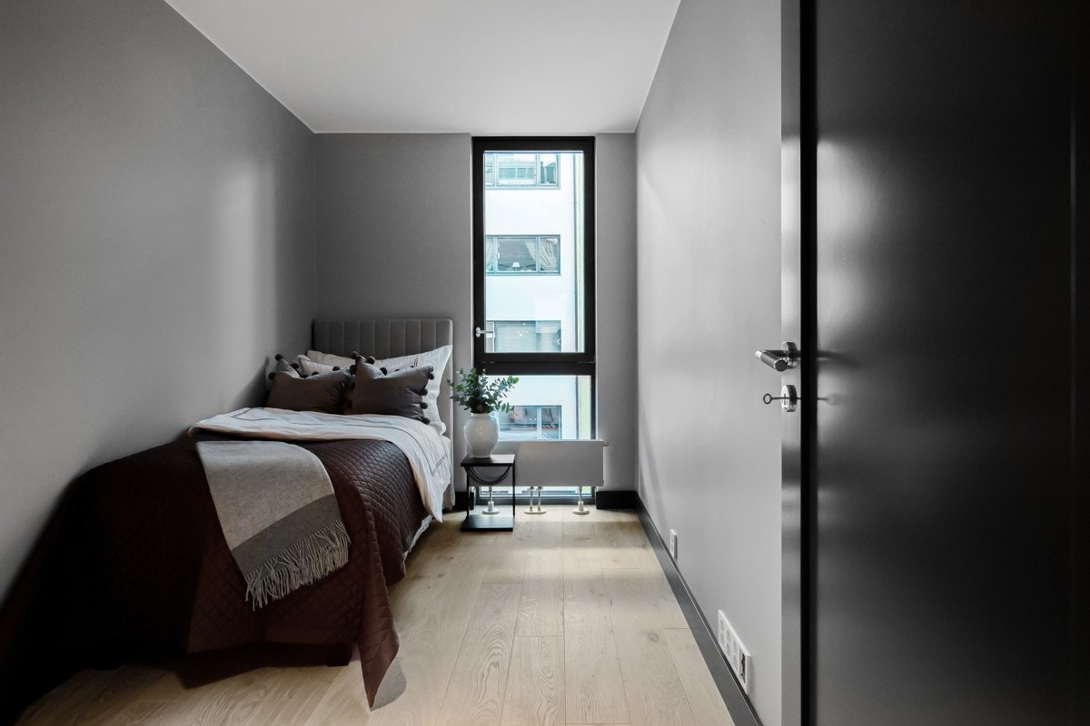 Det mindre soverommet er på ca. 8,5 kvm og egner seg godt som barnerom, gjesterom eller kontor. Galleribilde