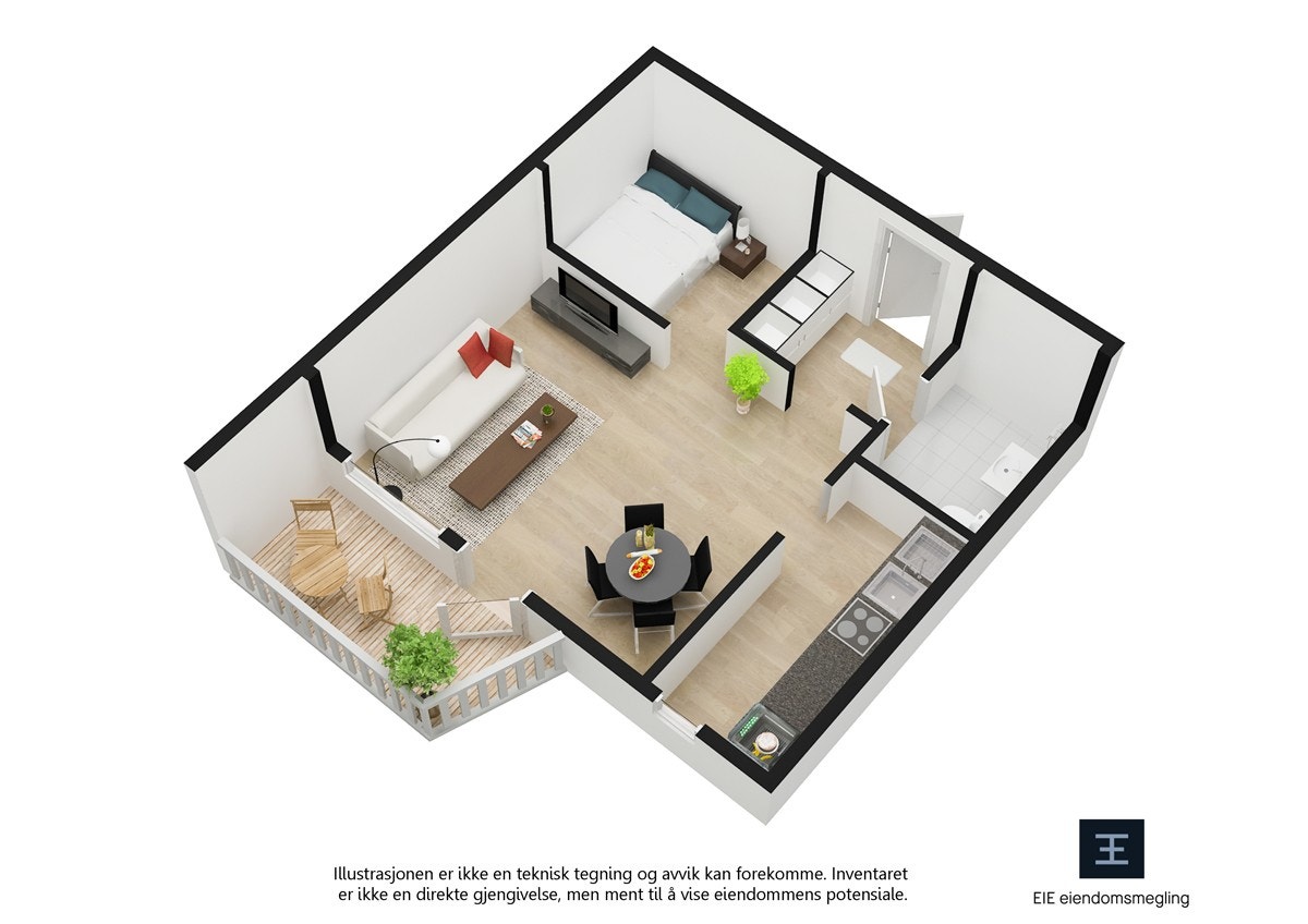 3D plantegning Galleribilde