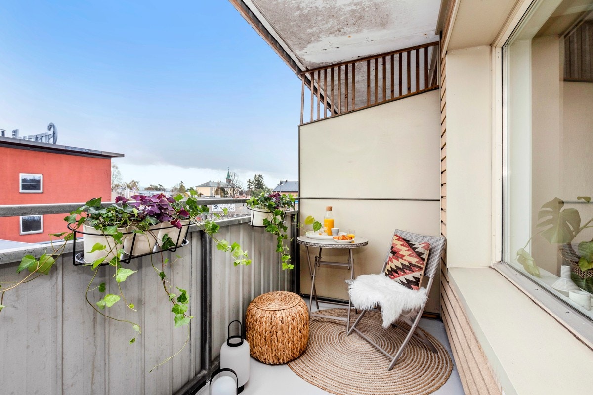 Balkong på 4,5 kvm - perfekt for varme sommerdager. Galleribilde