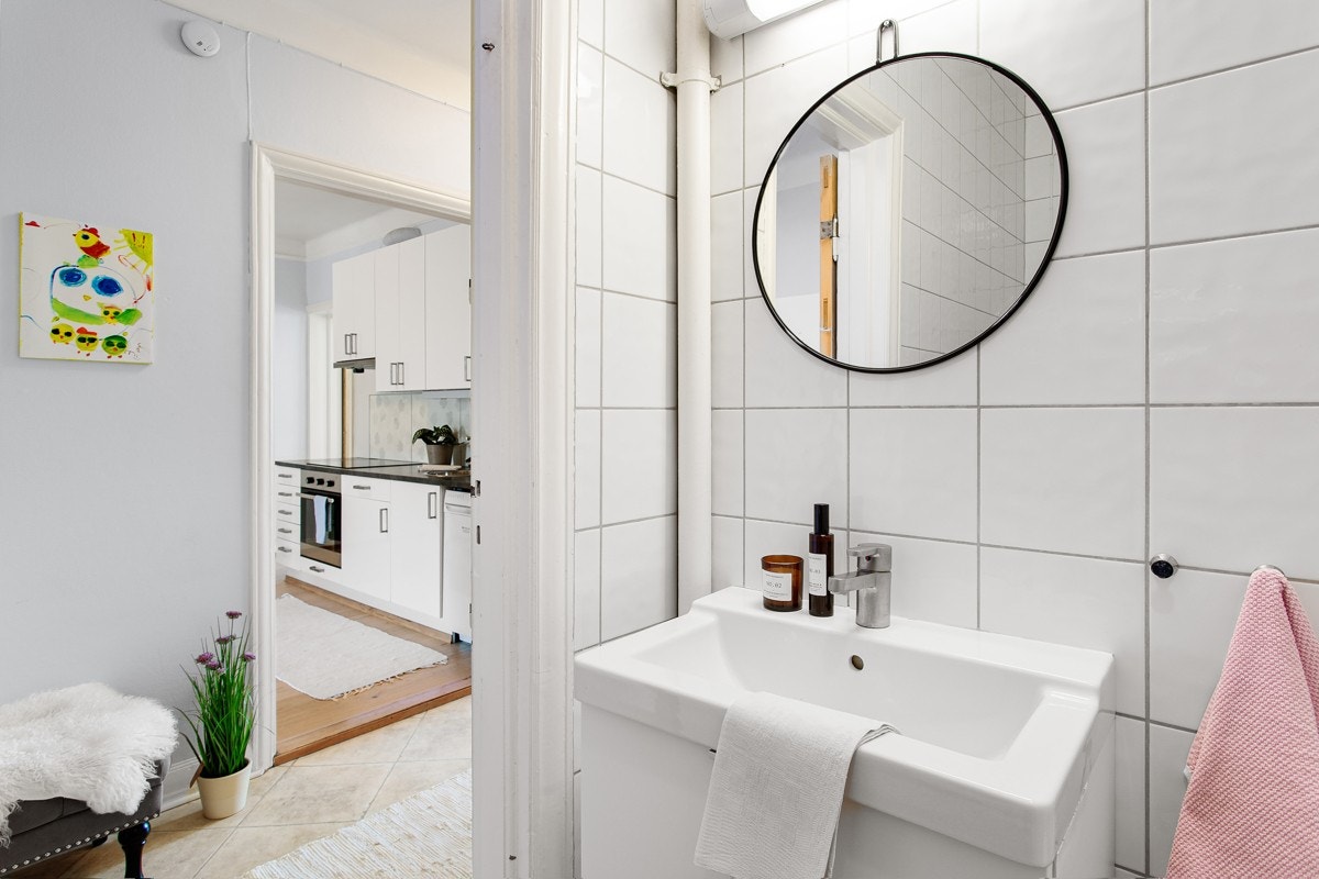 Leiligheten har et velholdt bad fra 2013. Galleribilde