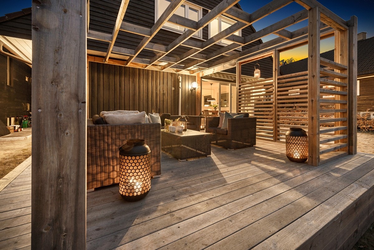 Flott uteplass med gode solforhold Galleribilde