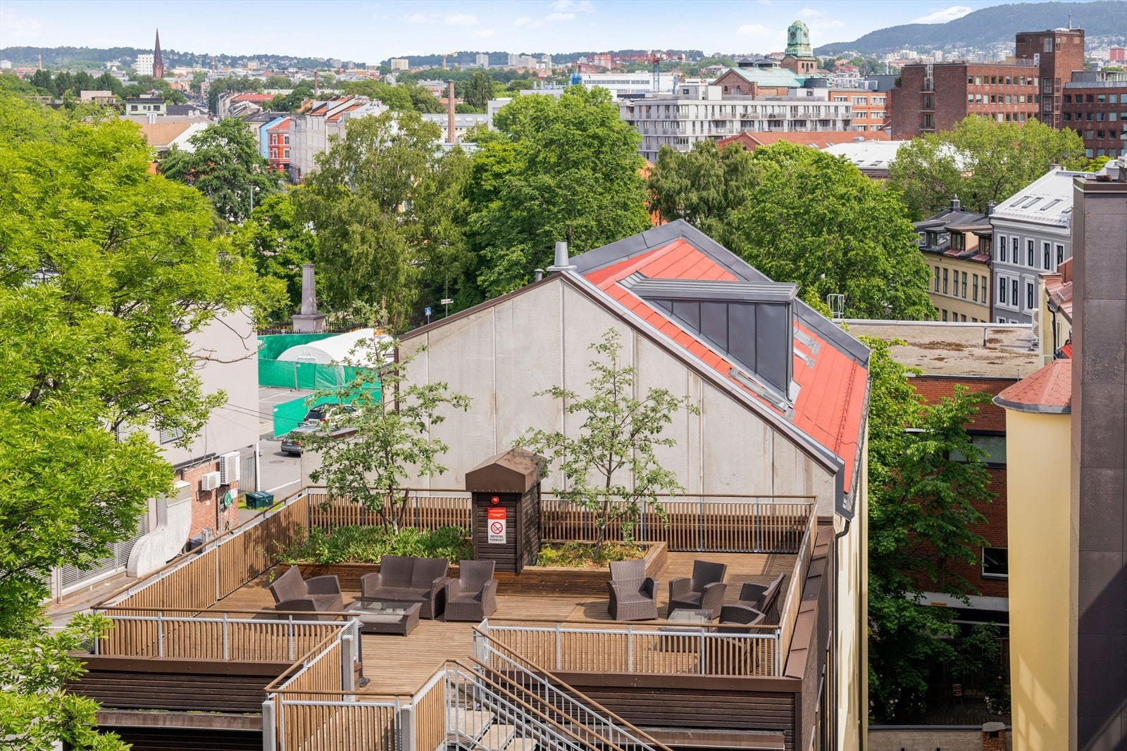 Utsikt fra takterrasse Galleribilde