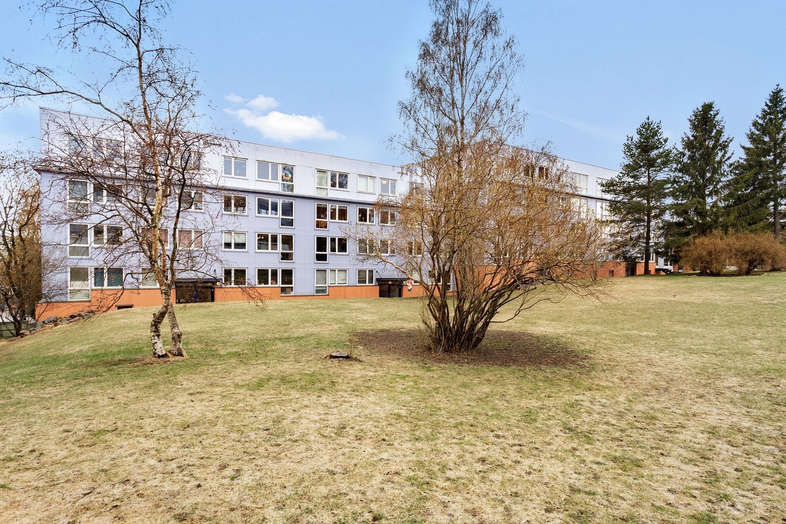 Fasade grenser mot store grønne fellesarealer Galleribilde