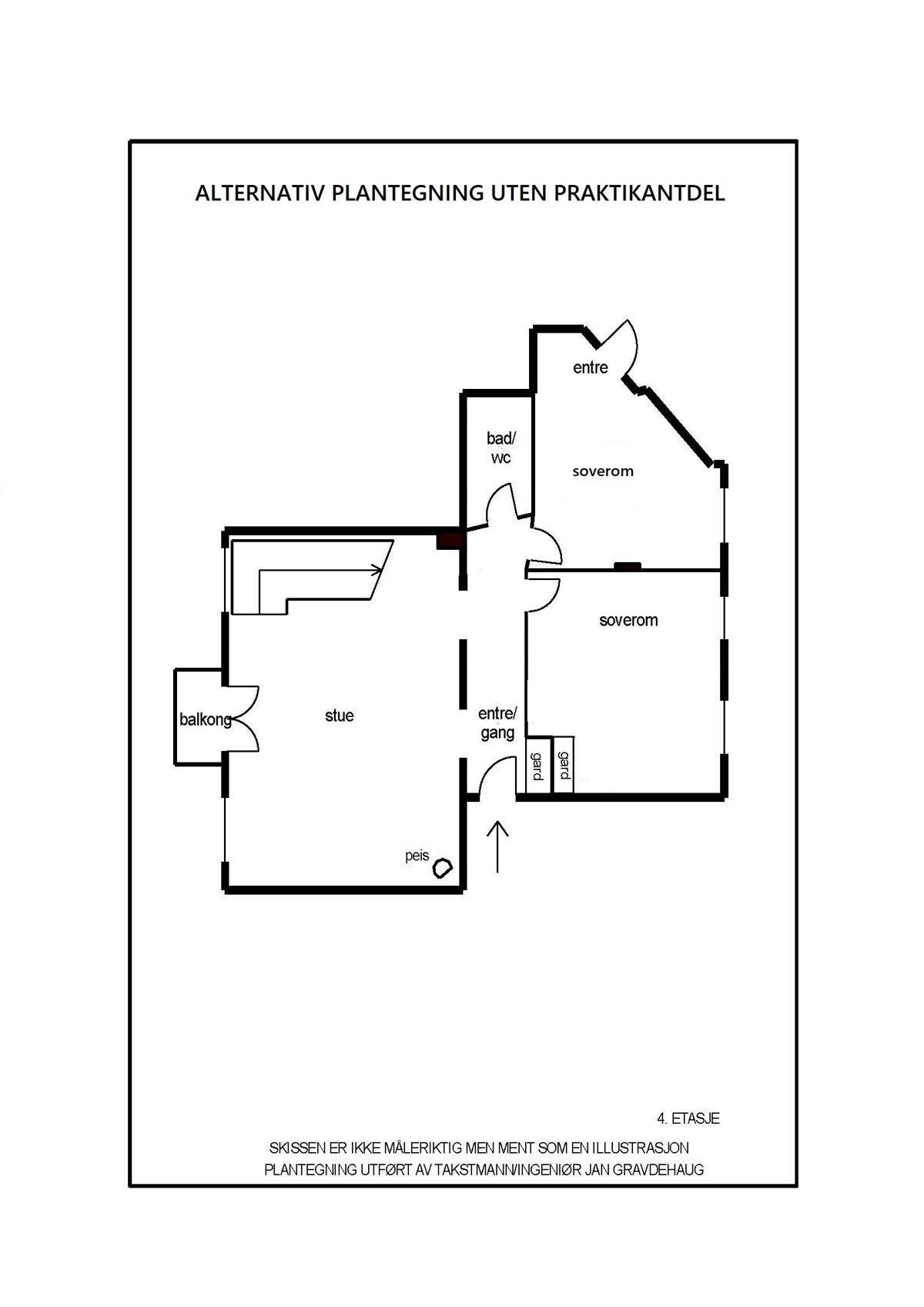 Alternativ plantegning uten praktikantdel II. Galleribilde