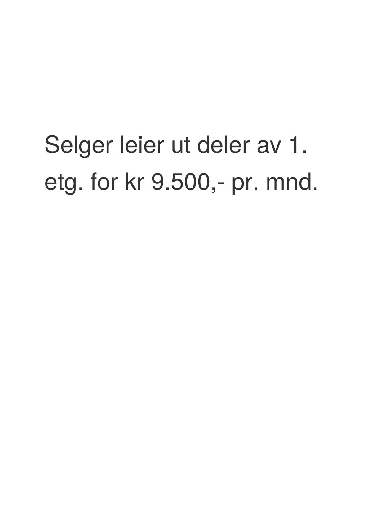 Selger leier ut deler av 1.etg Galleribilde