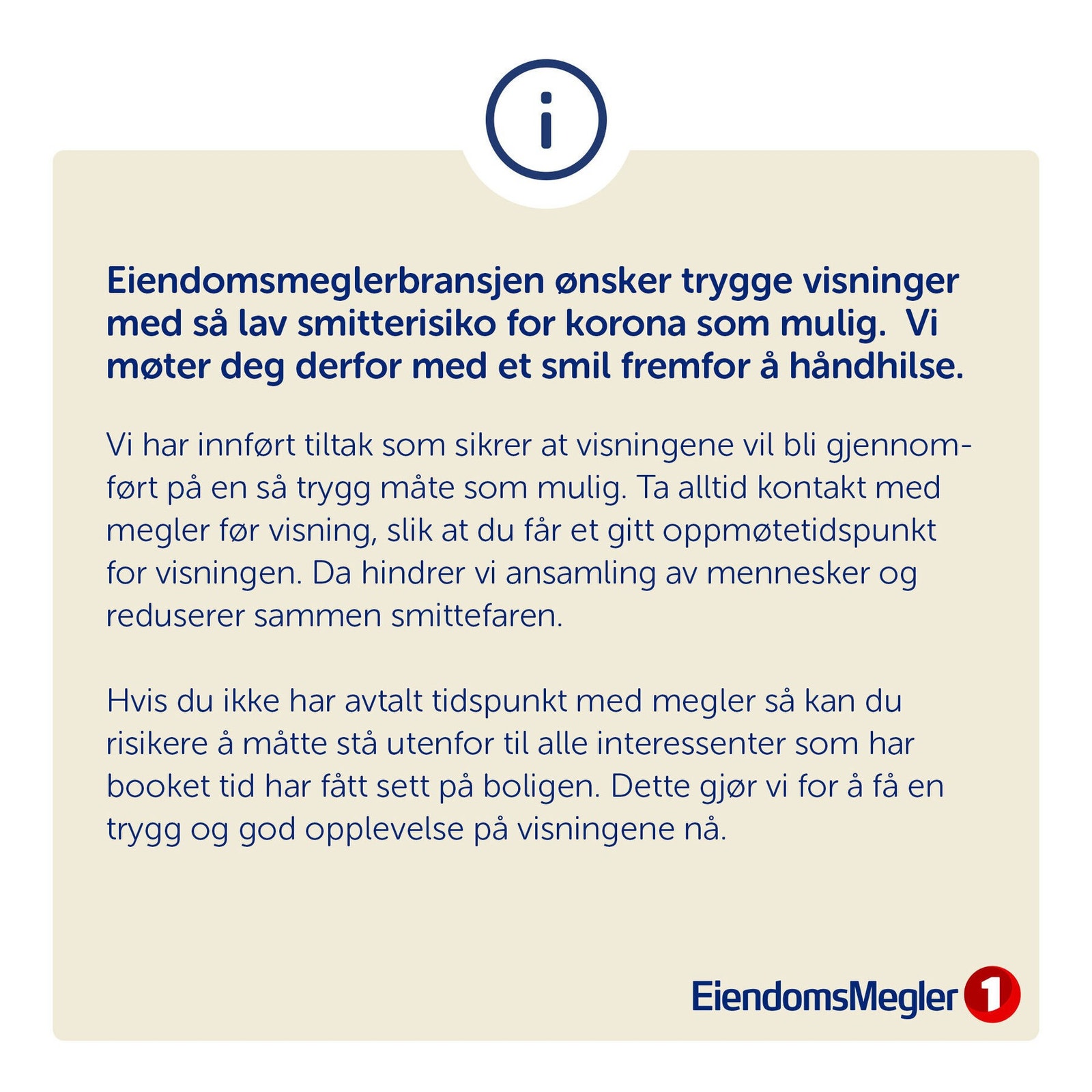 Vi ønsker trygge visninger Galleribilde