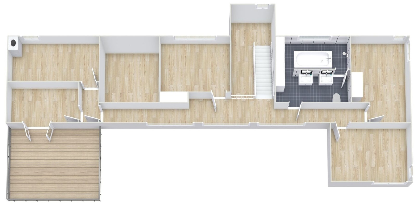 3D-illustrasjon - 2. etasje Galleribilde