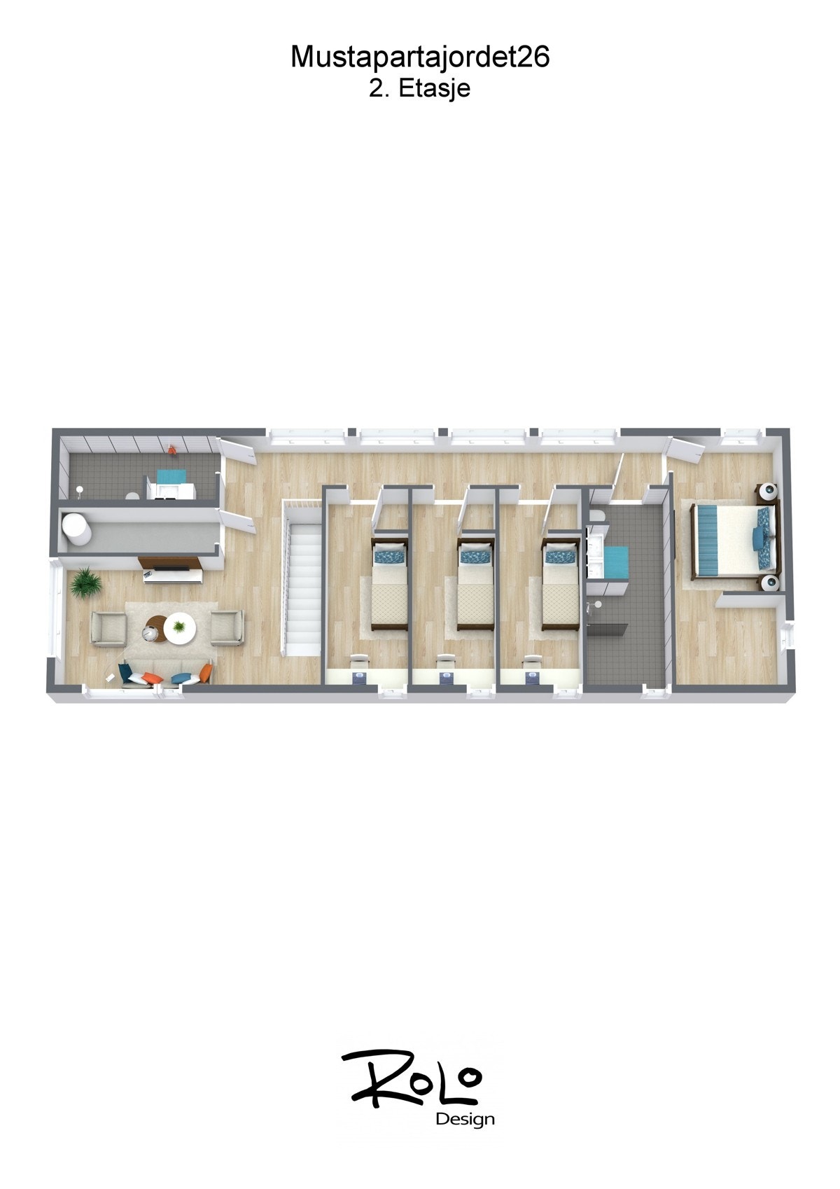 2. Etasje - 3D Floor Plan Galleribilde