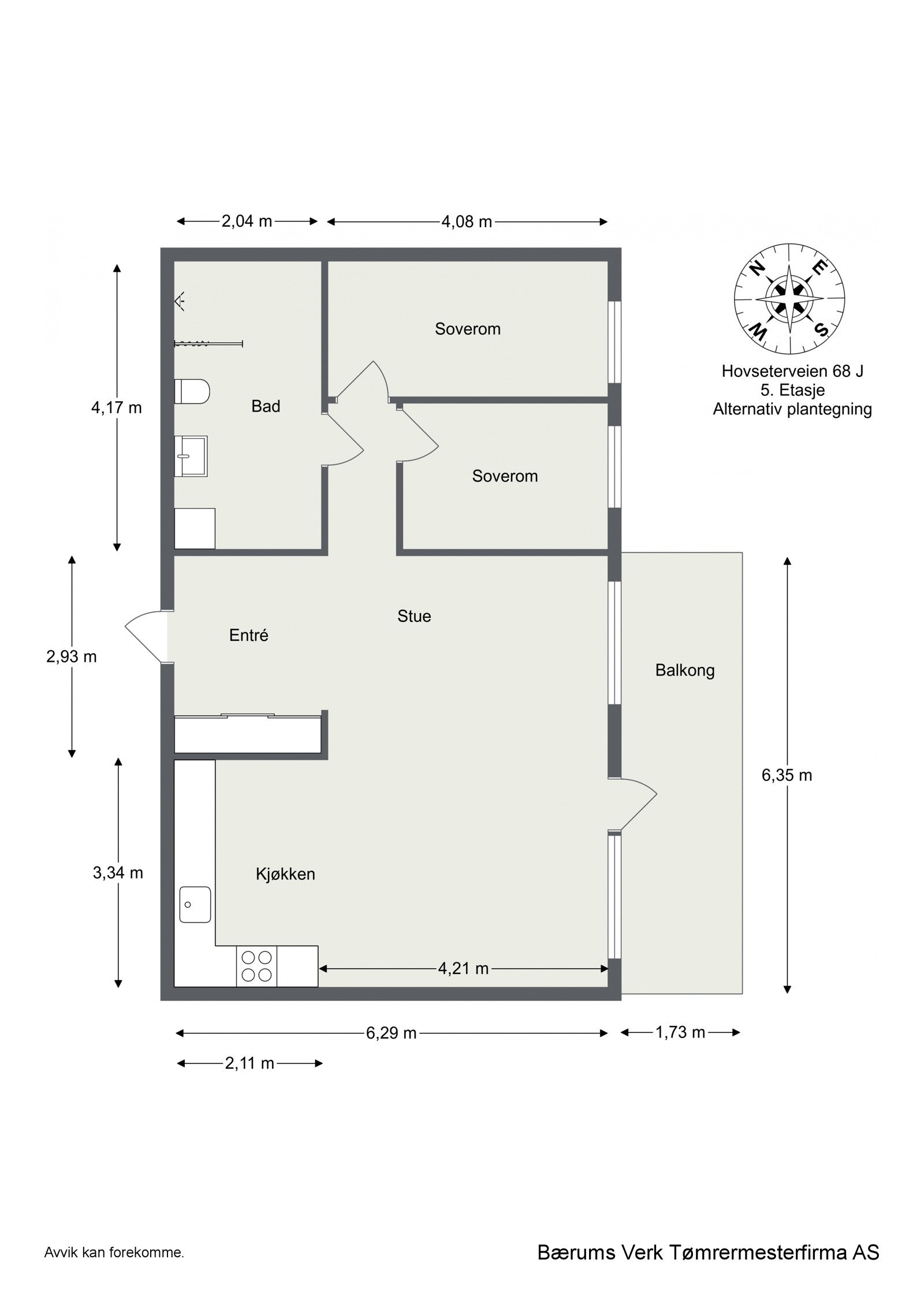 Hovseterveien 68 J - Alternativ planløsning Galleribilde