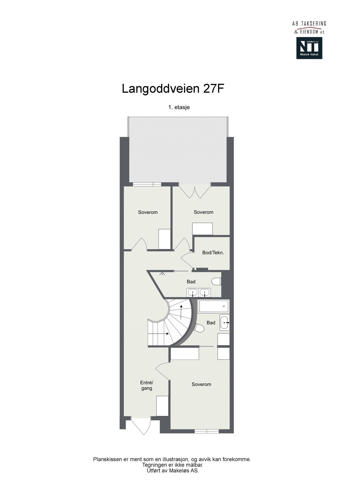 Plantegning 2D - 1. etasje. Galleribilde