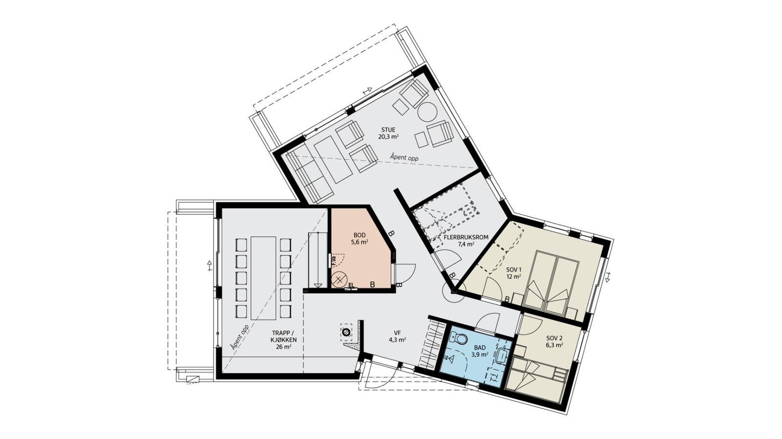 Planskisse hovedetasje Galleribilde