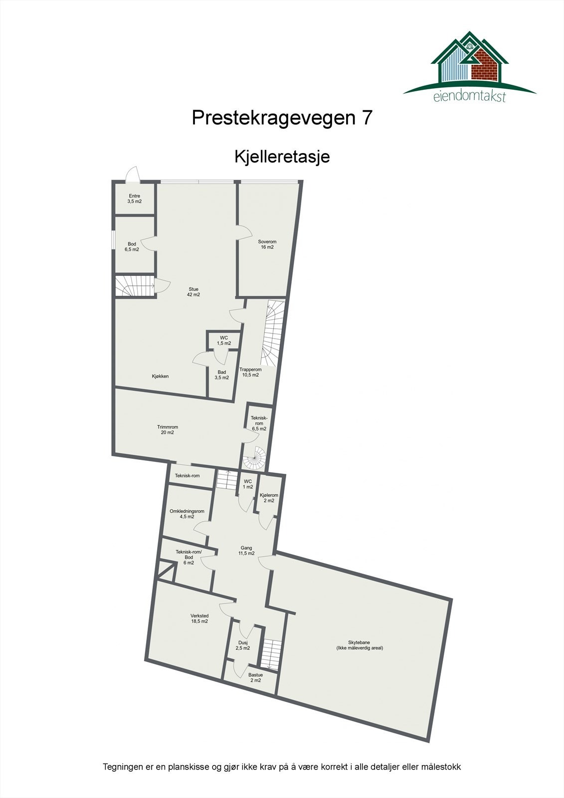 Planskisse med areal underetasje. Galleribilde