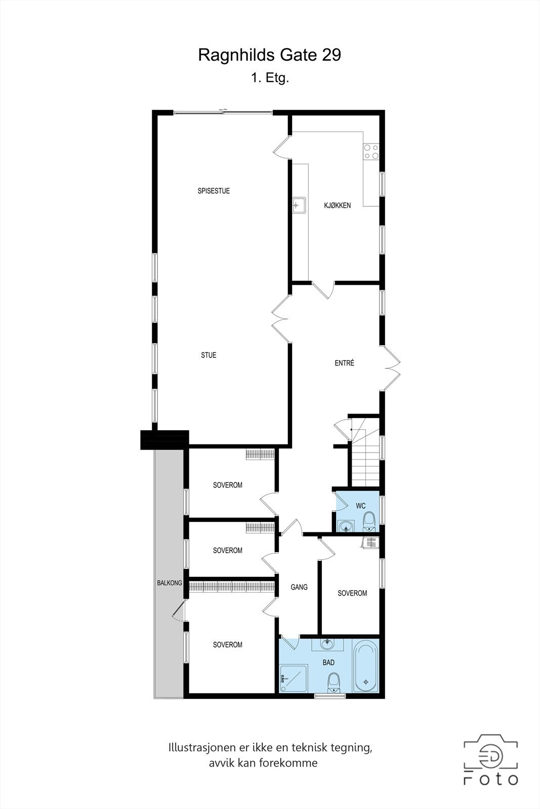 Plantegning 1. etasje Galleribilde