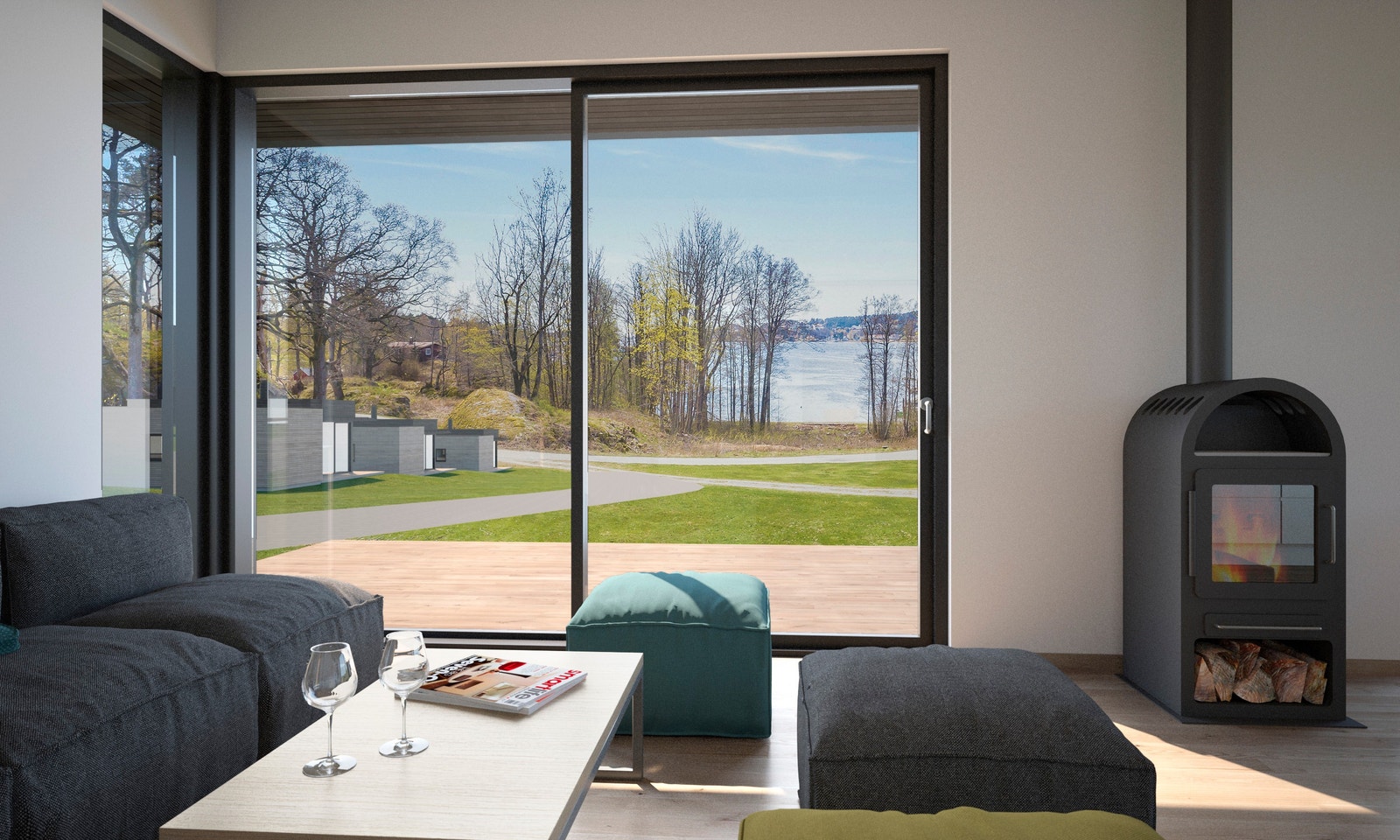 illustrasjon fra stue Galleribilde