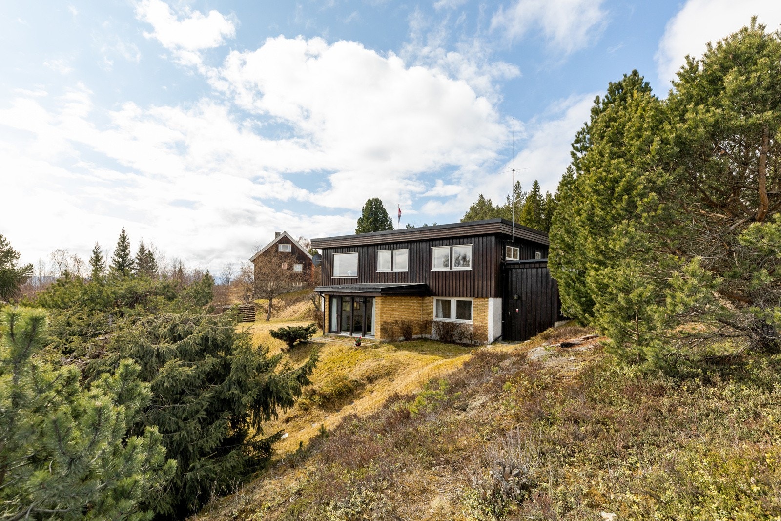 Boligen ligger like ved Dyrborgskogen, og har både flotte turmuligheter og trygge lekeplasser helt inntil eiendommen. Galleribilde