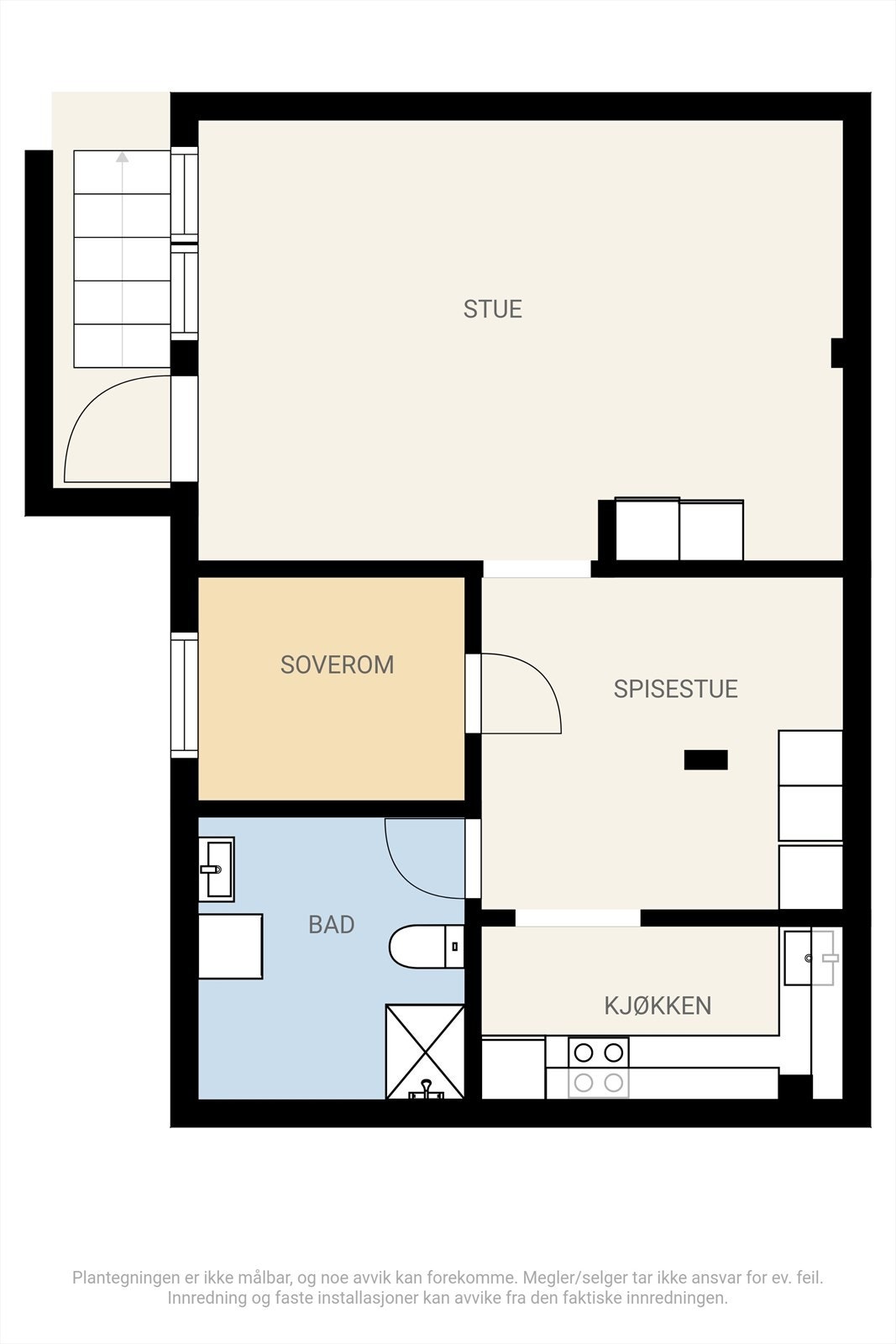 Plantegning underetasje ("hybeldelen"). Galleribilde