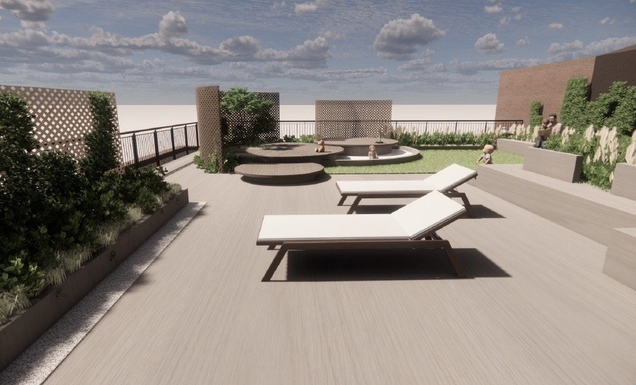 Skisse for prosjektet på takterrassen Galleribilde