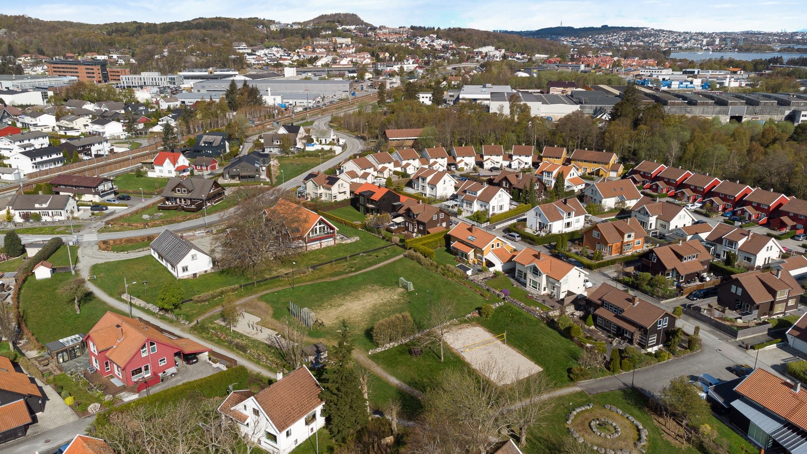 Området sett fra luften. Galleribilde