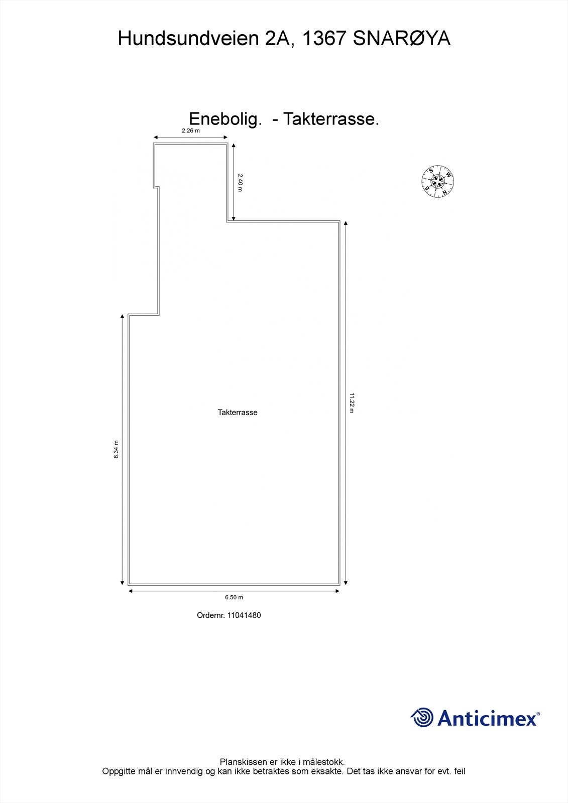 Plantegning takterrasse. Galleribilde