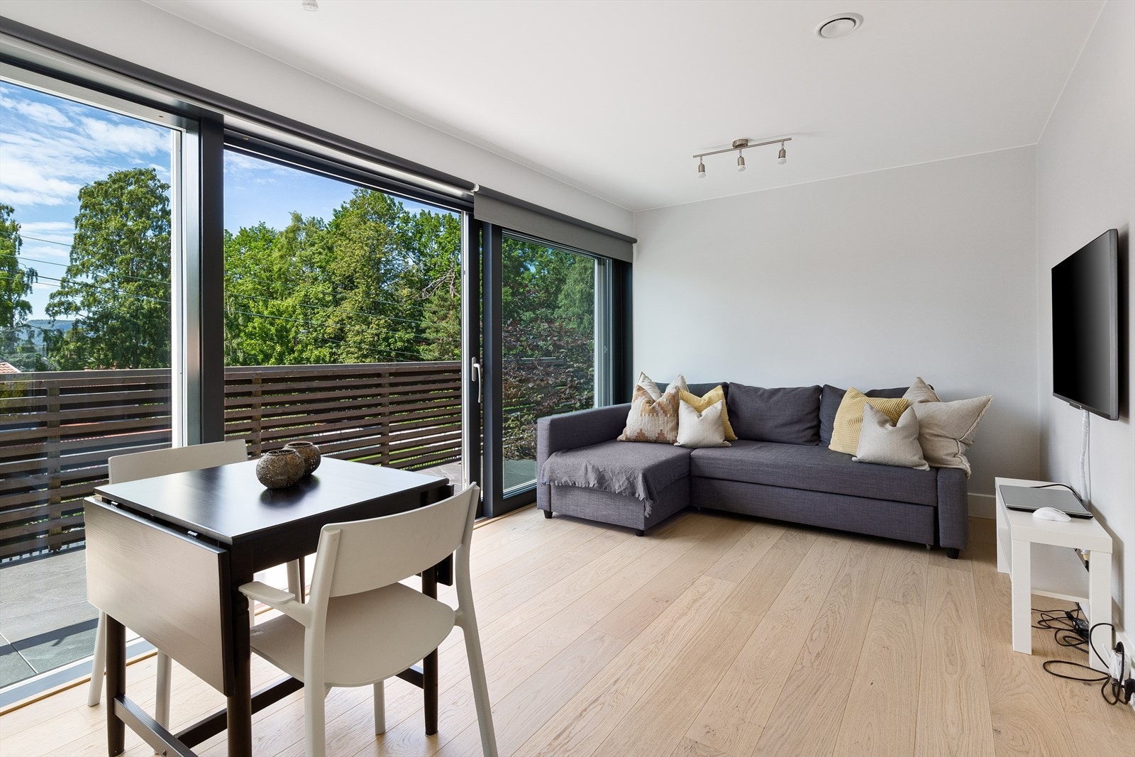 Lys og romslig stue med god plass til møblering. Galleribilde