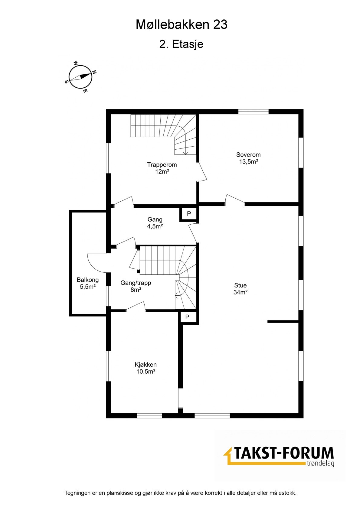 Planskisse 2. etasje Galleribilde