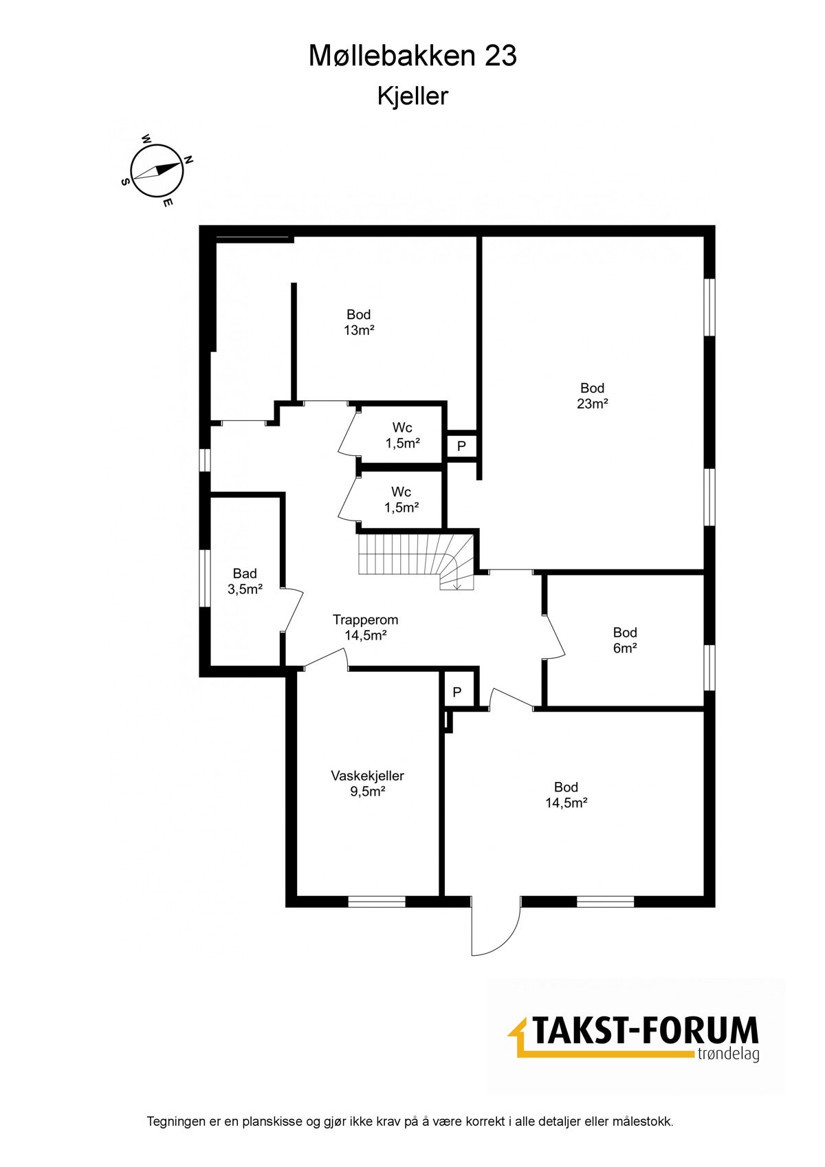 Planskisse kjeller Galleribilde