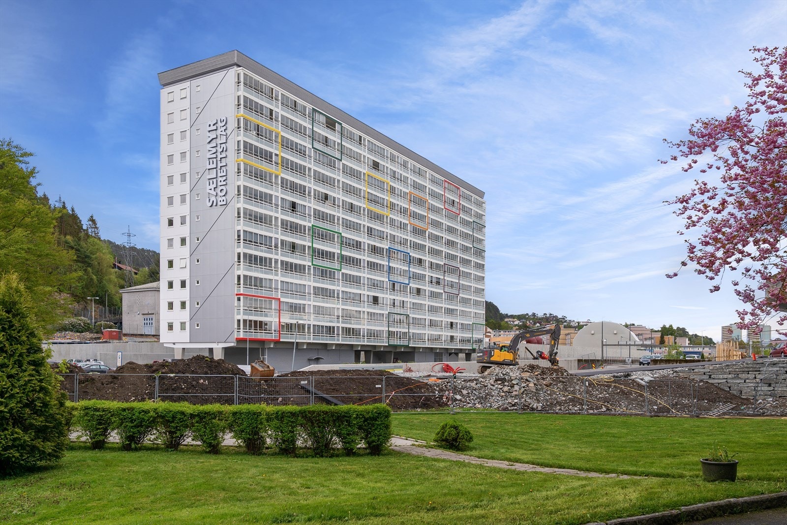 Borettslaget har flott fellesarealer som vil bli tilbakestilt når arbeidet rundt Bybanen er ferdig. Galleribilde