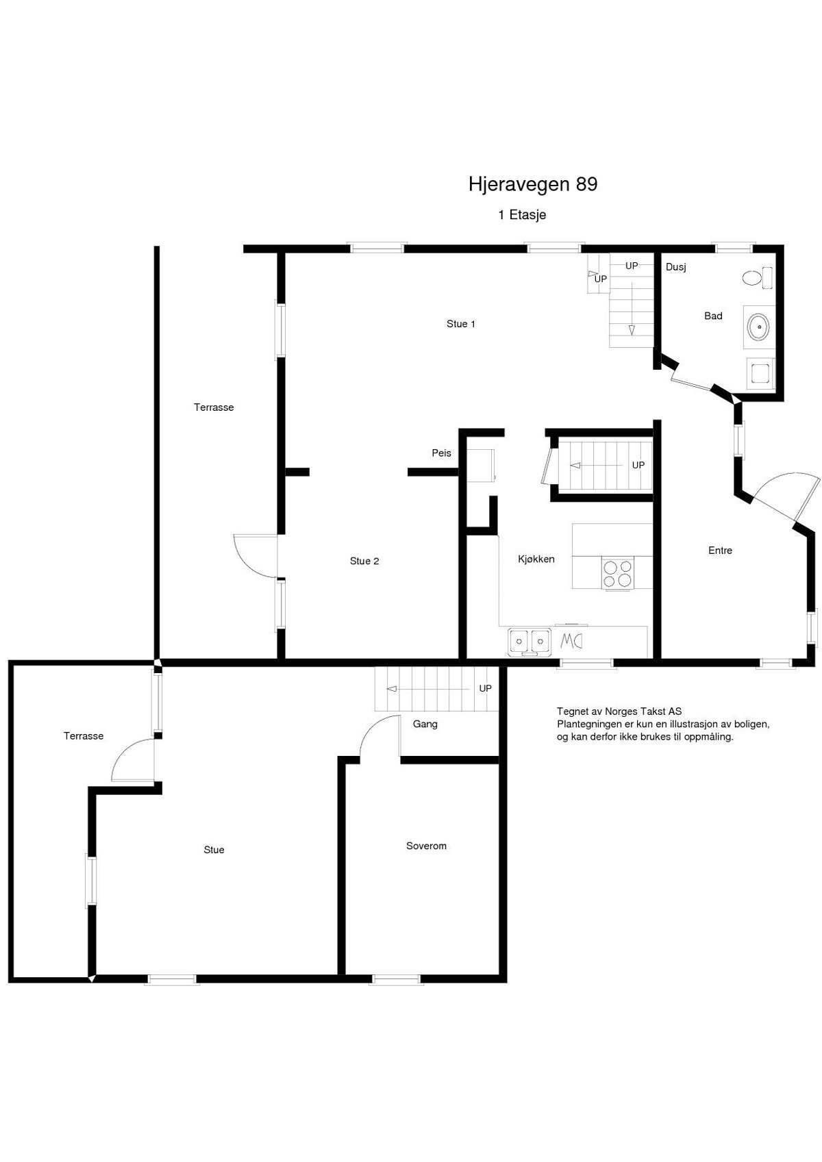 Plantegningen av 1-etg. Galleribilde