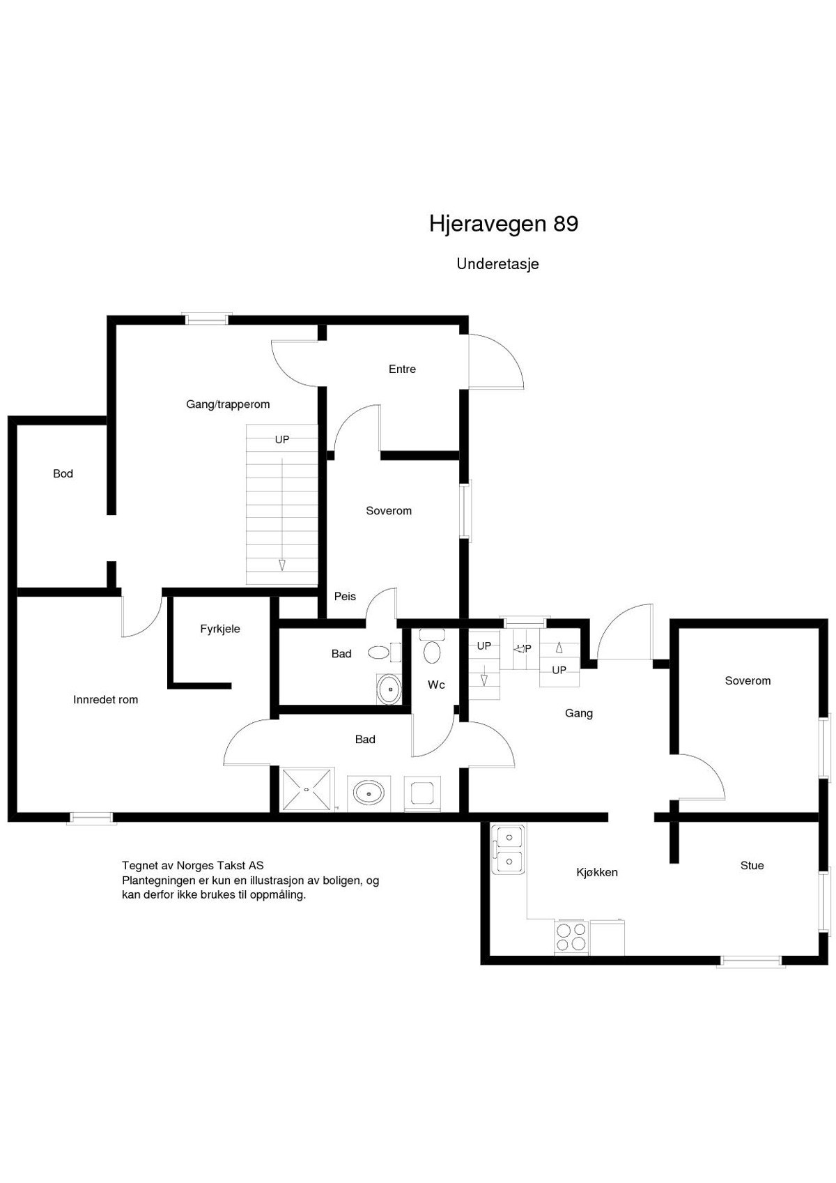 Plantegning i underetasjen Galleribilde