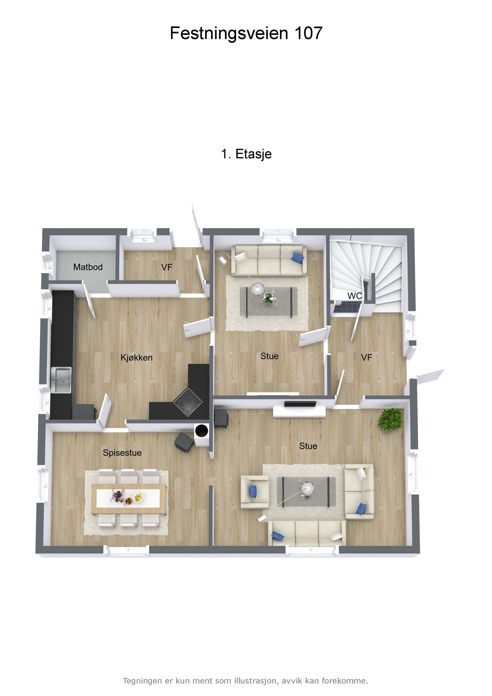 Plantegning 1. etg. Galleribilde